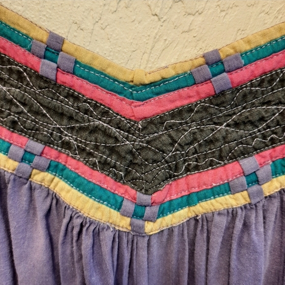 RARE Vintage 1970s S. Kumar Indian Cotton Smock Sun Dress XS/S - Picture 7 of 13